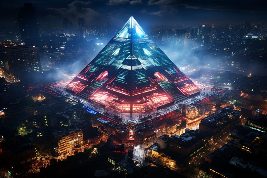 The Cyberpunk Neon Pyramids AI Artwork 37
