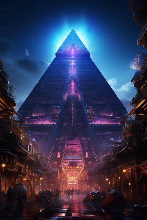 The Cyberpunk Neon Pyramids
