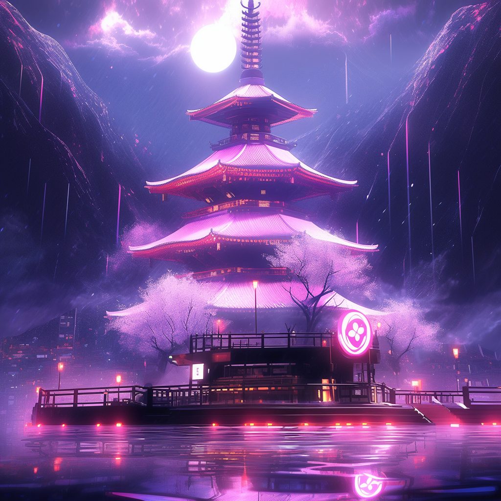 The Cyberpunk Pagoda Towers AI Artwork 21
