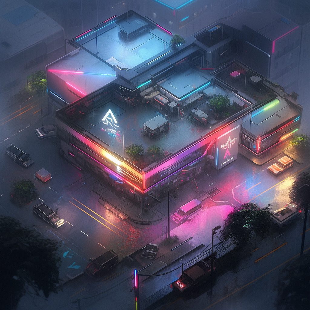 The Houses Of Cyberpunk City AI Artwork 29