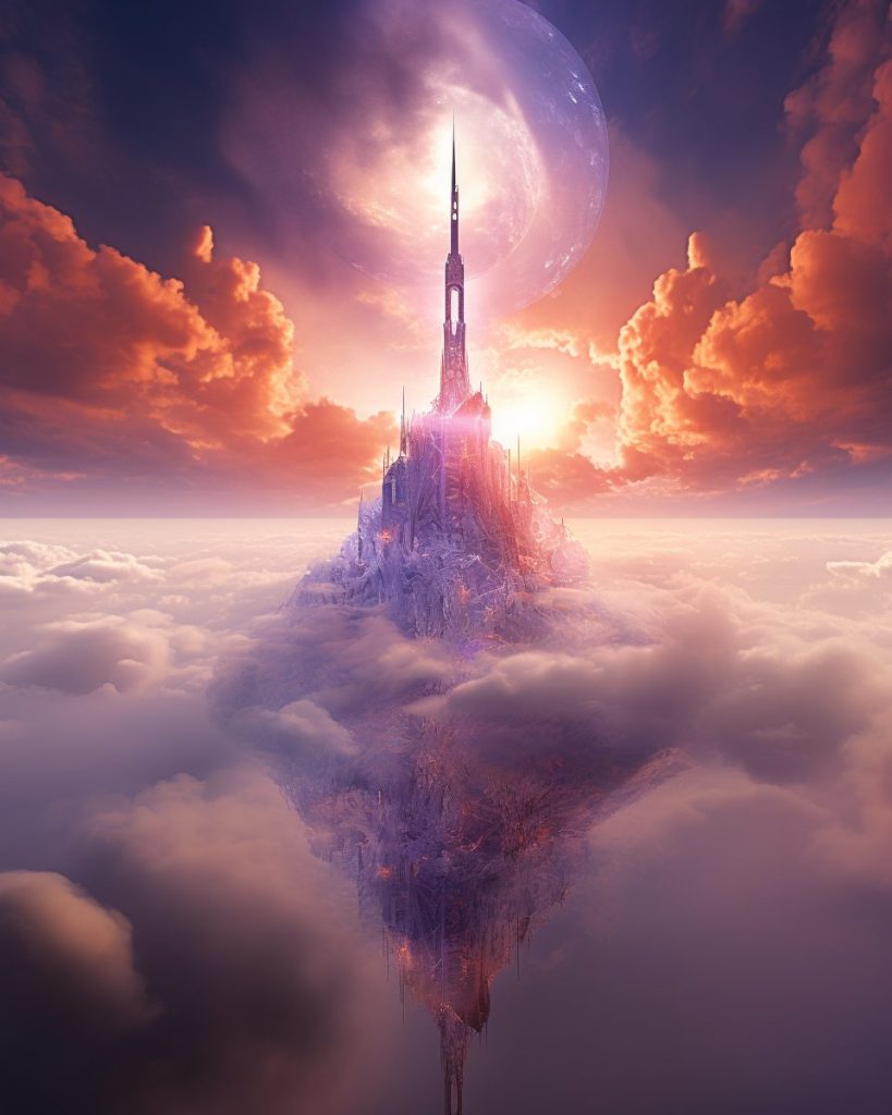 Towers in the Clouds AI Artwork 13