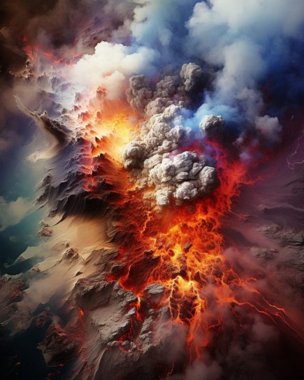 A Volcanic Eruption Animated AI Artwork Video 1