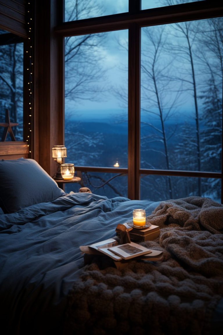 Cozy Bedrooms with a Snowy Forest View