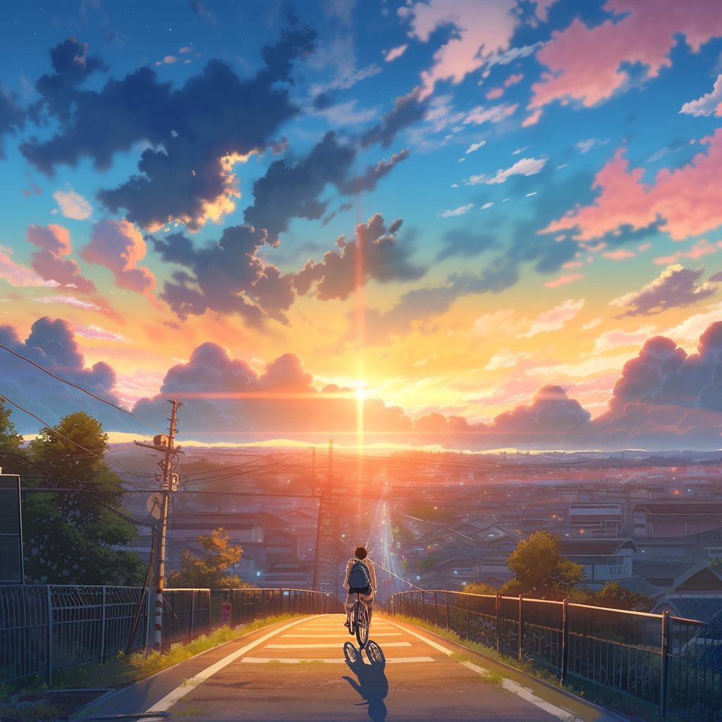 Cycling Through the Tokyo Suburbs AI Artwork 15