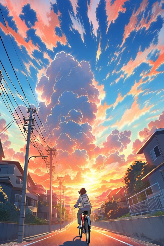 Cycling Through the Tokyo Suburbs AI Artwork 19