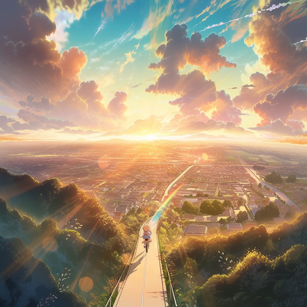 Cycling Through the Tokyo Suburbs AI Artwork 2