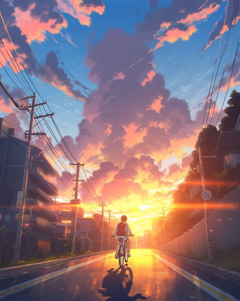 Cycling Through the Tokyo Suburbs AI Artwork 23