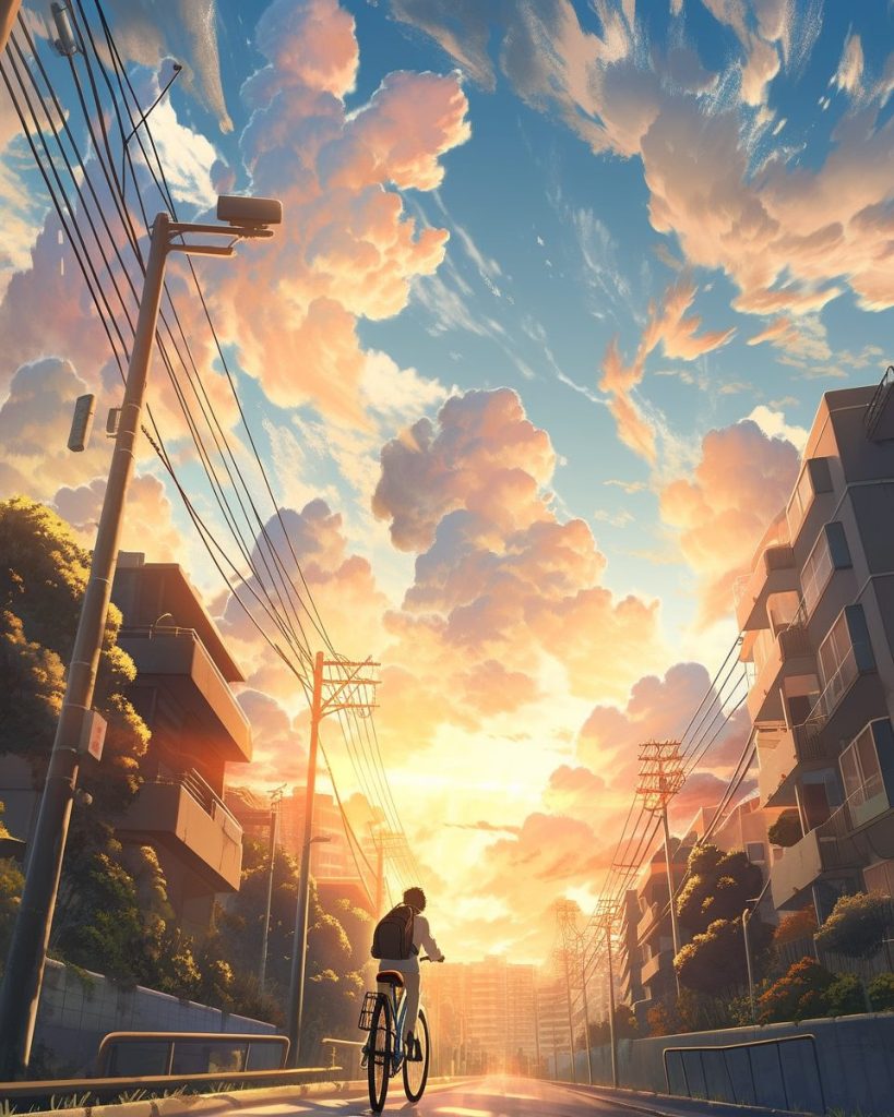 Cycling Through the Tokyo Suburbs AI Artwork 24