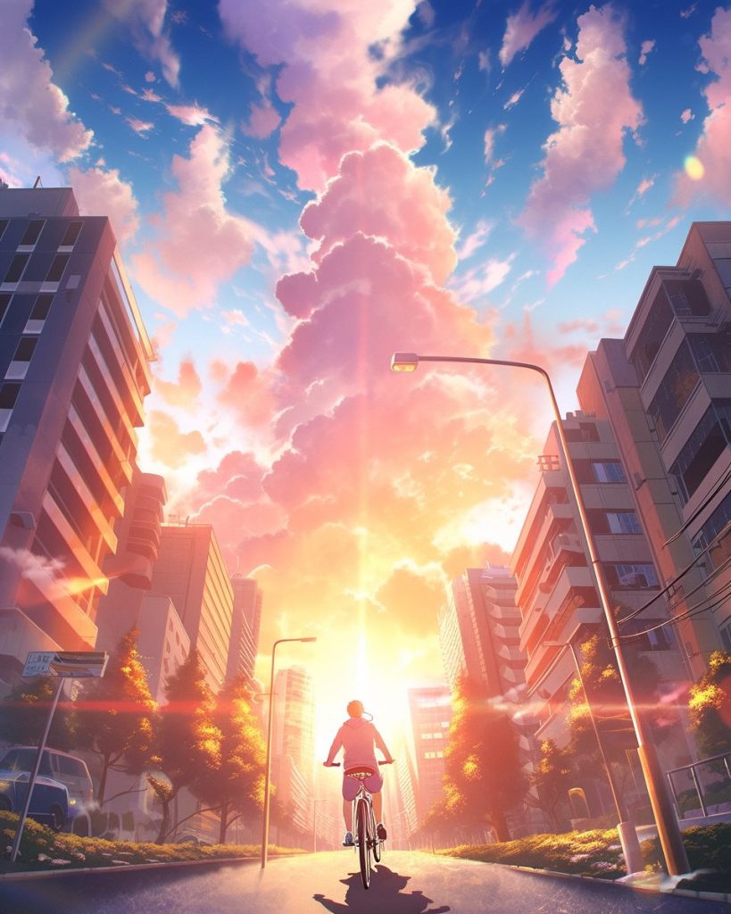 Cycling Through the Tokyo Suburbs AI Artwork 25