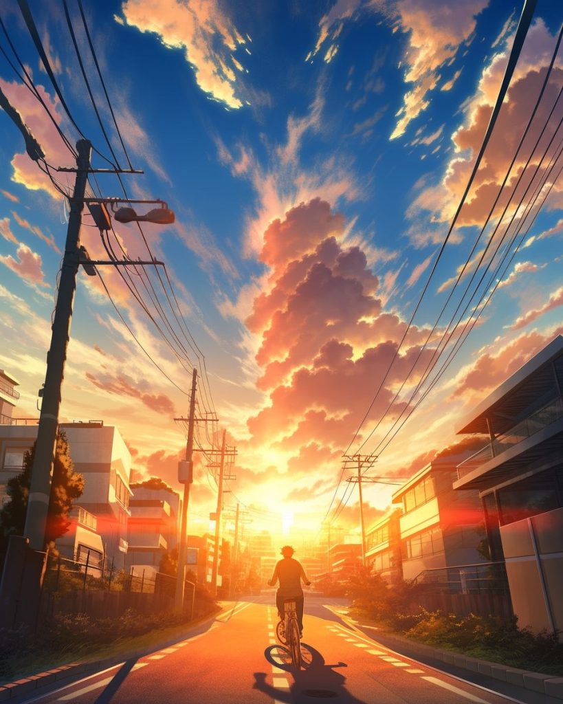 Cycling Through the Tokyo Suburbs AI Artwork 26