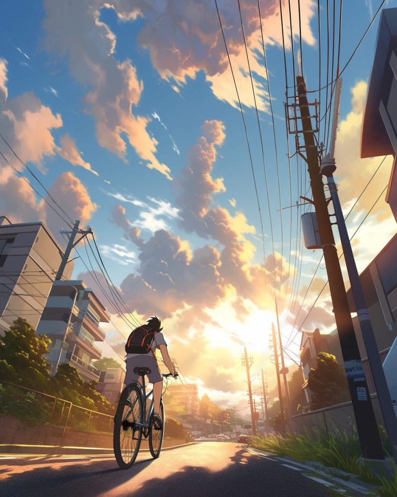 Cycling Through the Tokyo Suburbs AI Artwork 29