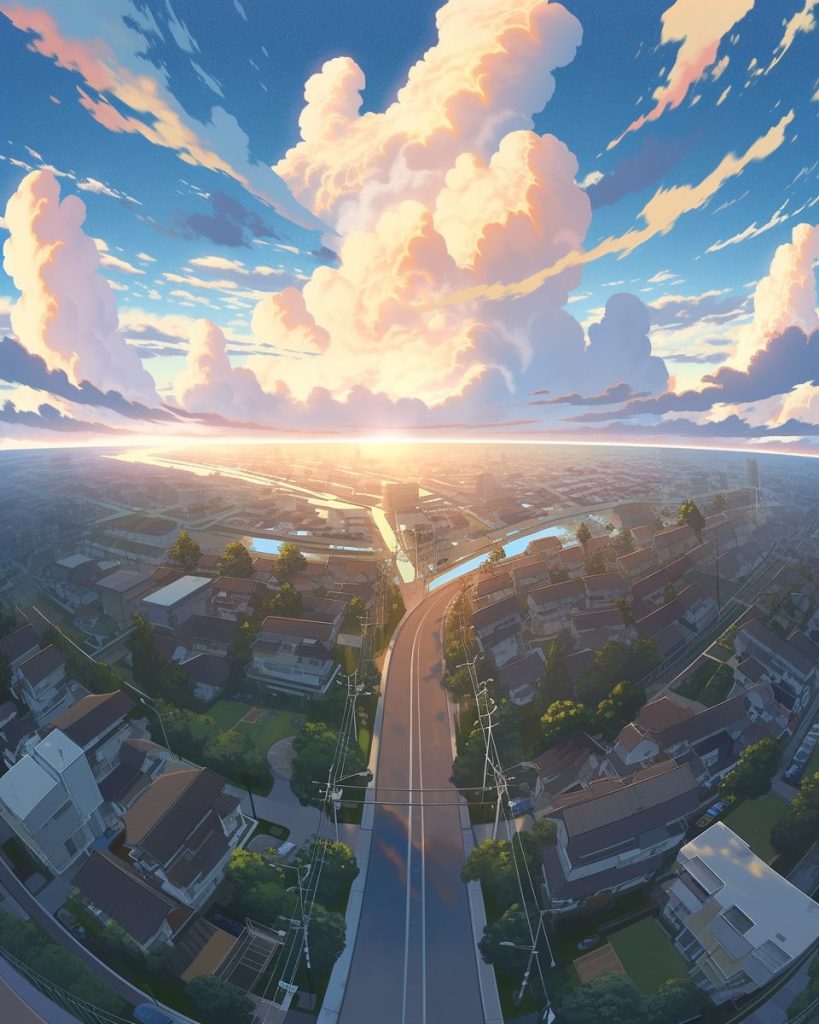 Cycling Through the Tokyo Suburbs AI Artwork 3