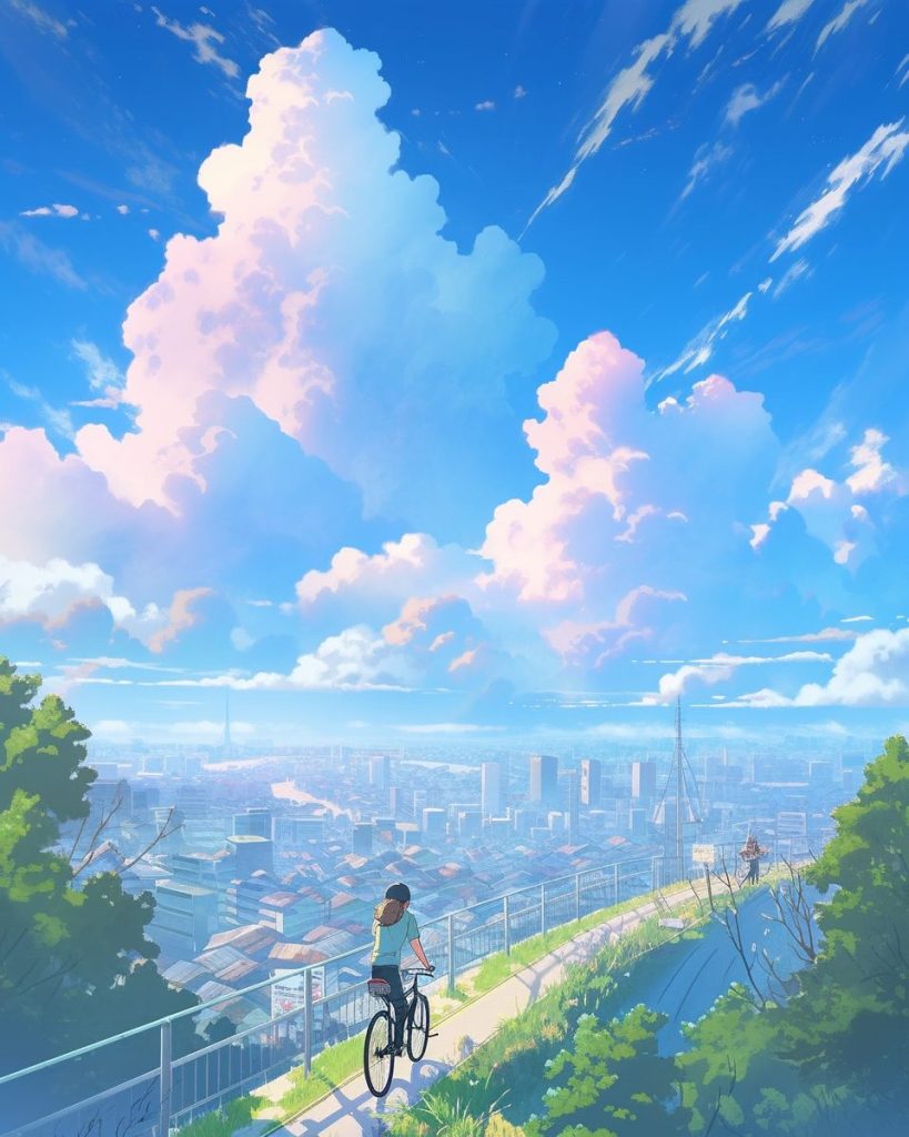 Cycling Through the Tokyo Suburbs AI Artwork 31