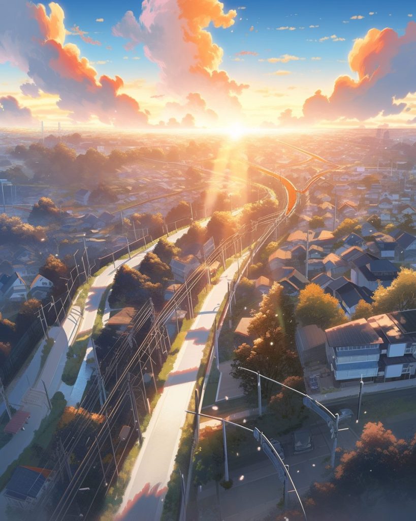 Cycling Through the Tokyo Suburbs AI Artwork 32