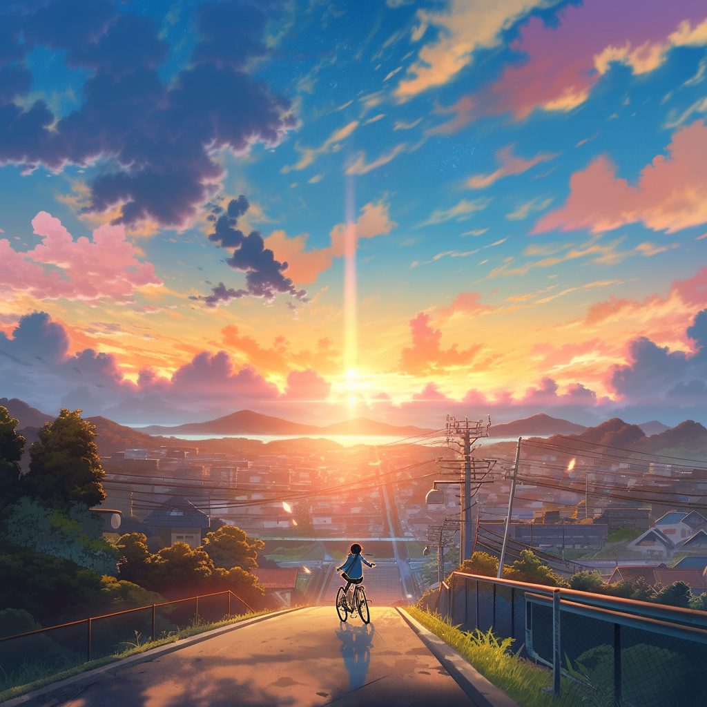 Cycling Through the Tokyo Suburbs AI Artwork 7