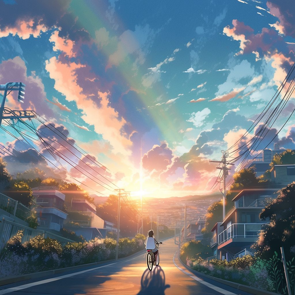 Cycling Through the Tokyo Suburbs AI Artwork 9