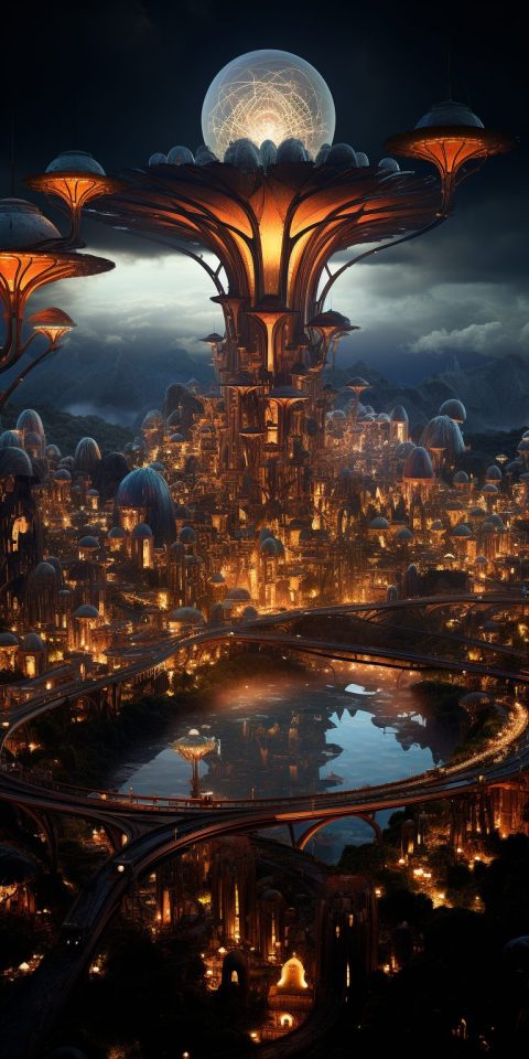 Futuristic Cities with Towering Vertical Structures