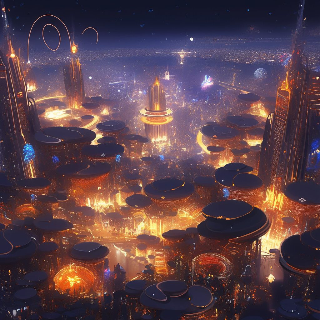 Futuristic Cities with Towering Vertical Structures AI Artwork 19