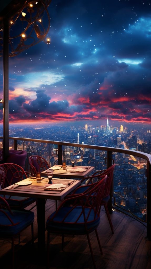 Rooftop Restaurants with Incredible City Skyline Views AI Artwork 5