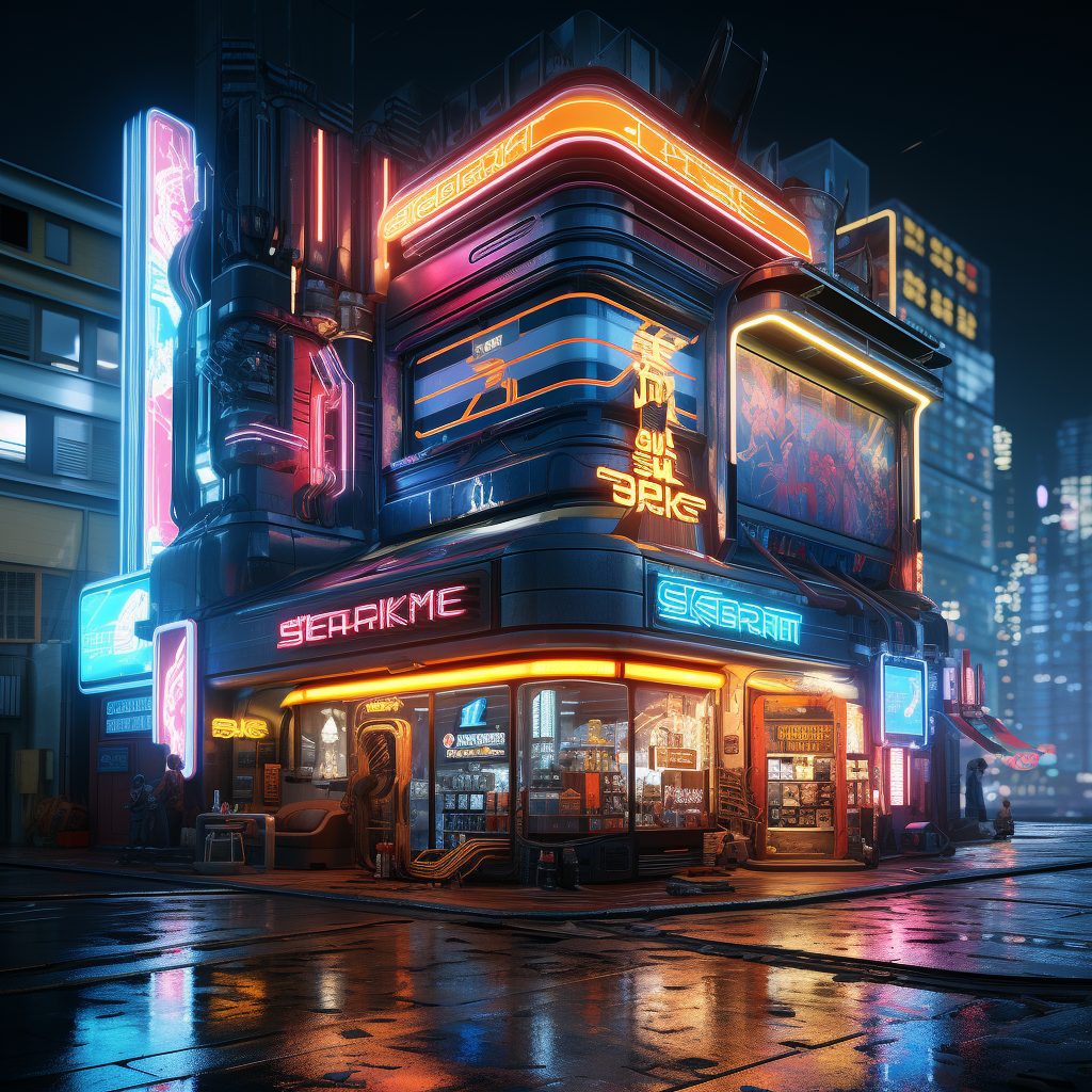 The Cyberpunk City Cinemas AI Artwork 25