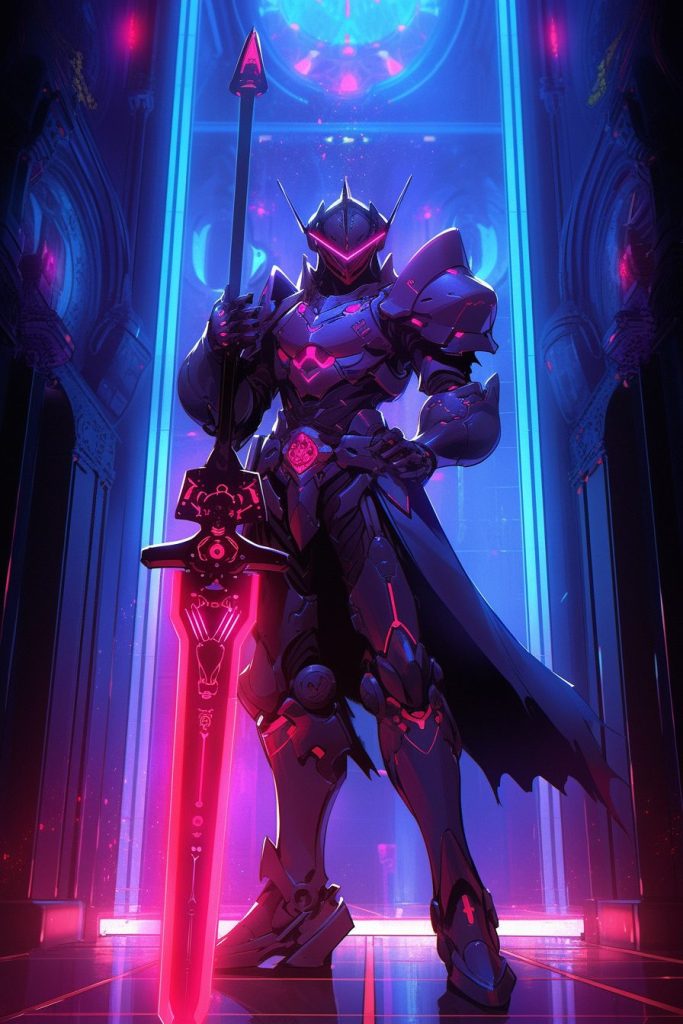The Cyberpunk Neon Knights AI Artwork 20