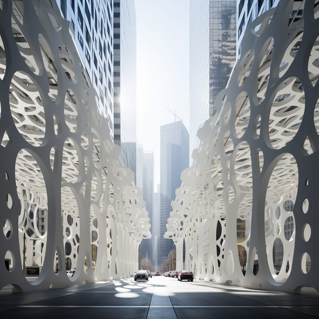 The Perforation-Style Architectural Buildings and Structures AI Artwork 12