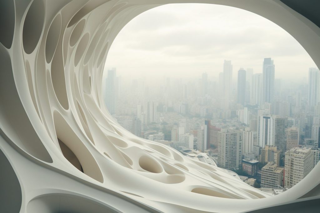 The Perforation-Style Architectural Buildings and Structures AI Artwork 14