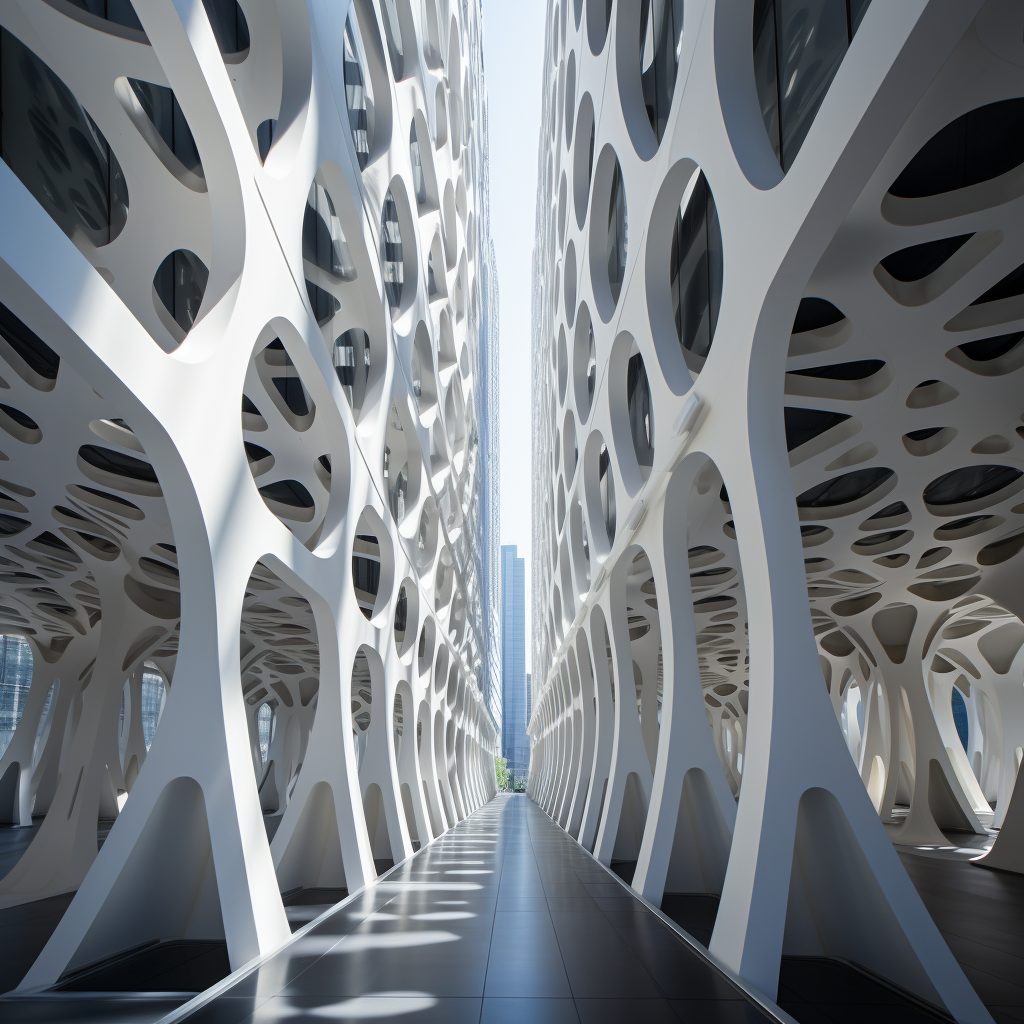 The Perforation-Style Architectural Buildings and Structures AI Artwork 15