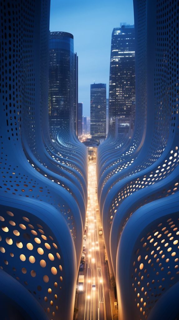 The Perforation-Style Architectural Buildings and Structures AI Artwork 17