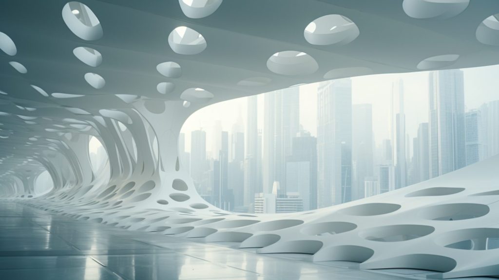 The Perforation-Style Architectural Buildings and Structures AI Artwork 18