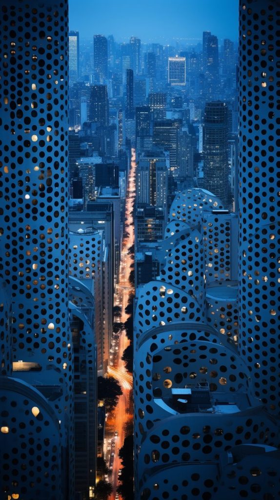 The Perforation-Style Architectural Buildings and Structures AI Artwork 20