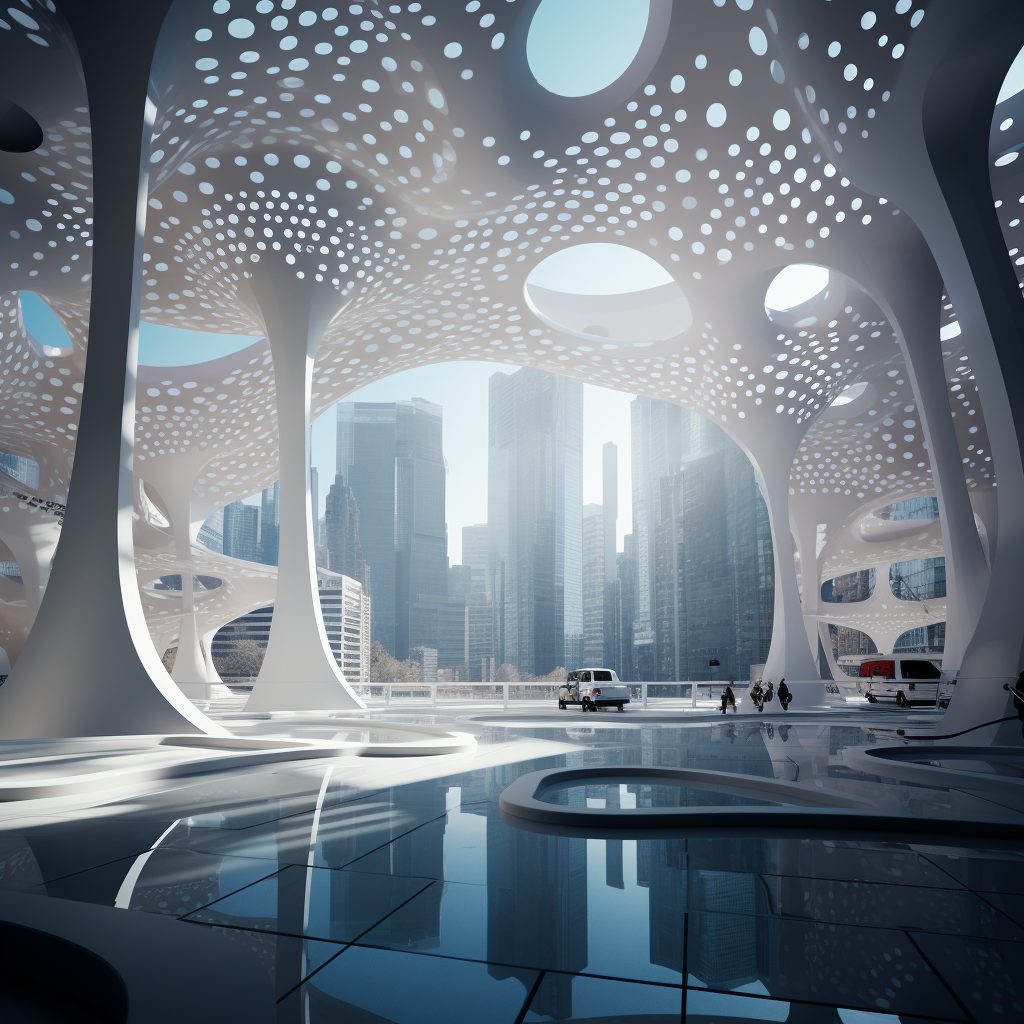The Perforation-Style Architectural Buildings and Structures AI Artwork 21