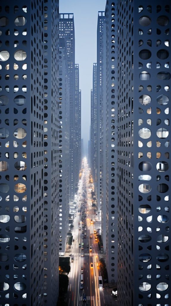 The Perforation-Style Architectural Buildings and Structures AI Artwork 24