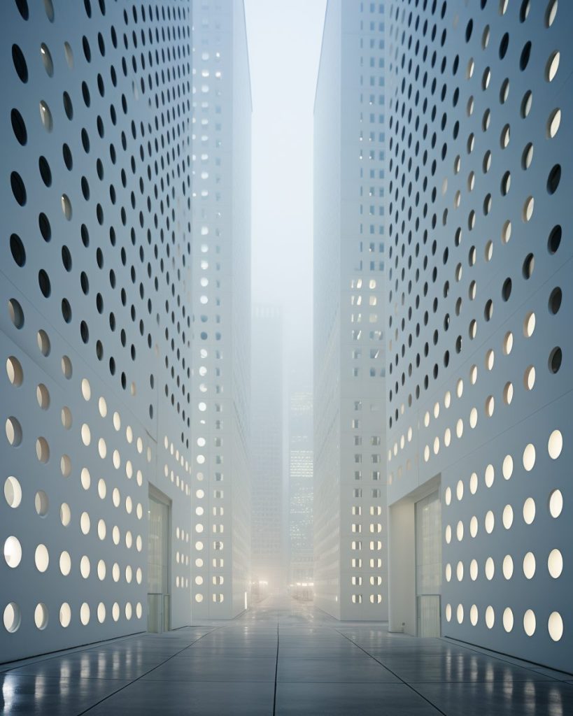 The Perforation-Style Architectural Buildings and Structures AI Artwork 25