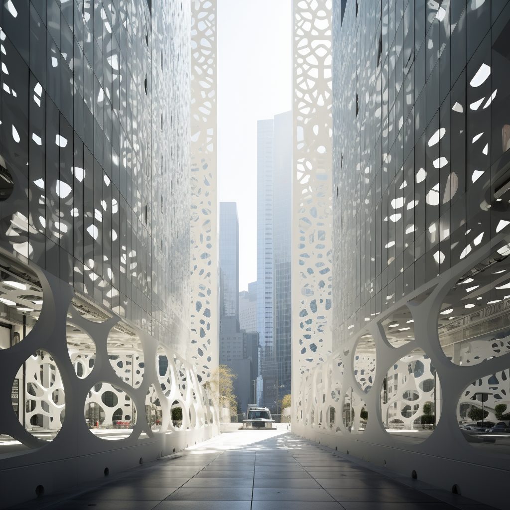 The Perforation-Style Architectural Buildings and Structures AI Artwork 3