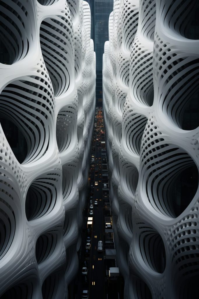 The Perforation-Style Architectural Buildings and Structures AI Artwork 7