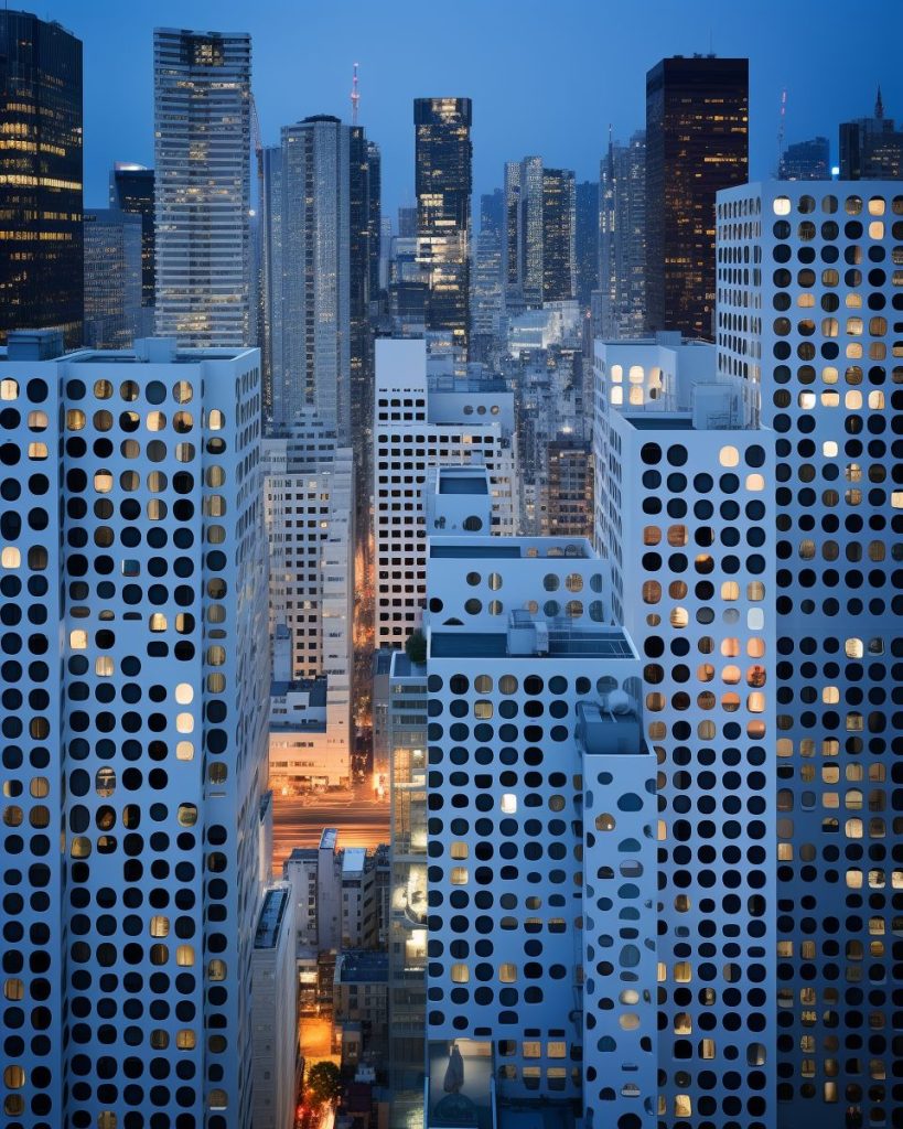 The Perforation-Style Architectural Buildings and Structures AI Artwork 8