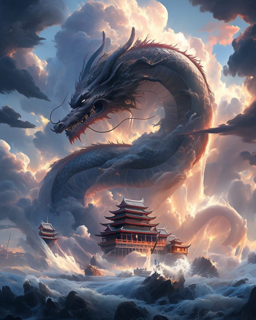 A Dragon from the Chinese Mythos AI Artwork 11
