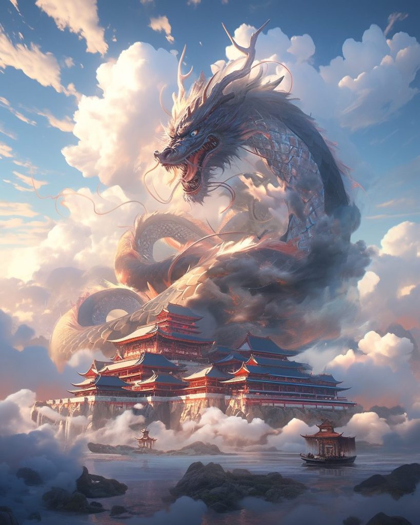 A Dragon from the Chinese Mythos AI Artwork 14