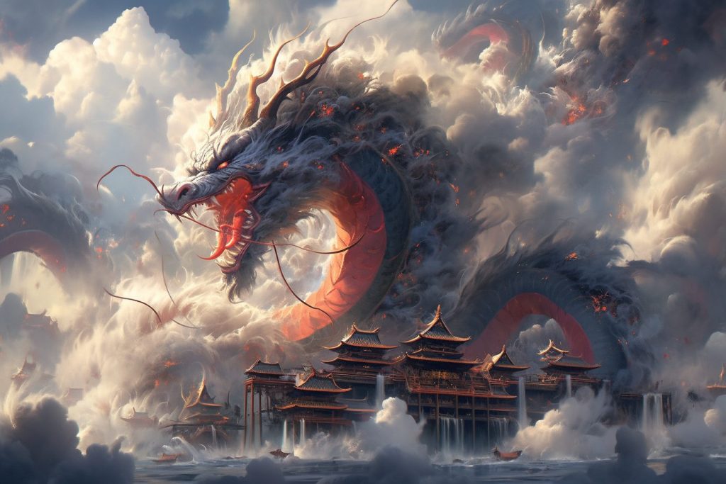 A Dragon from the Chinese Mythos AI Artwork 6