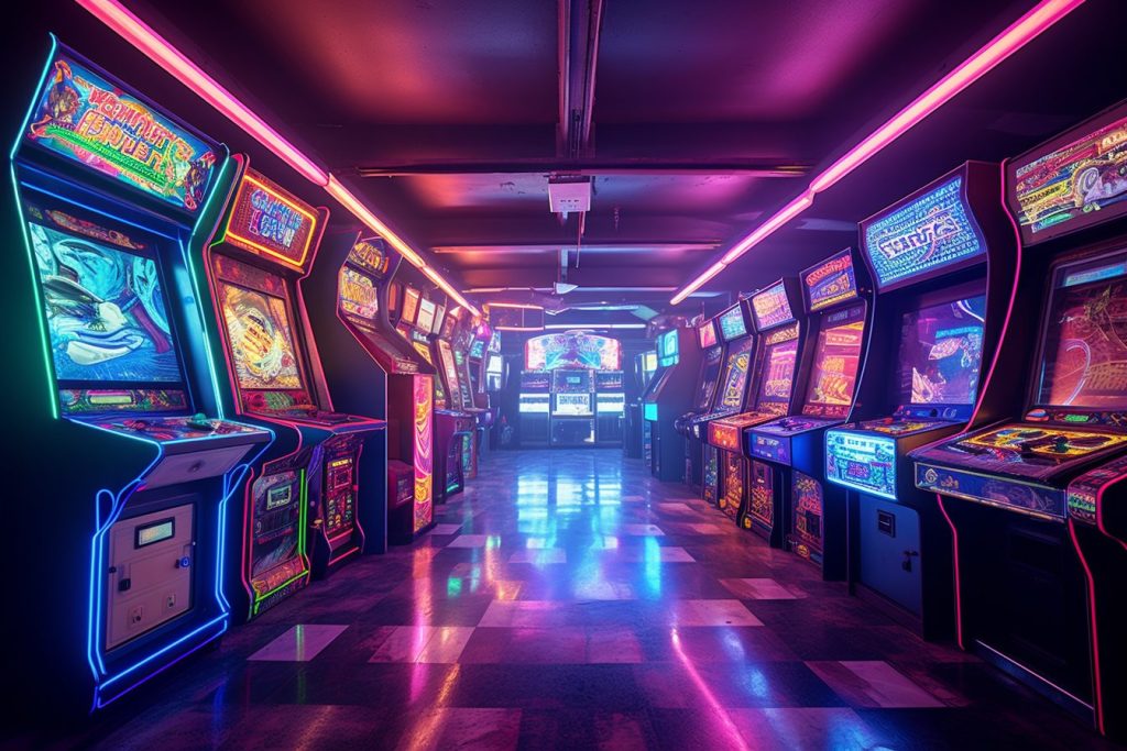Cyberpunk Neon Video Arcades AI Artwork 15