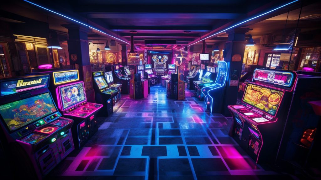 Cyberpunk Neon Video Arcades AI Artwork 21