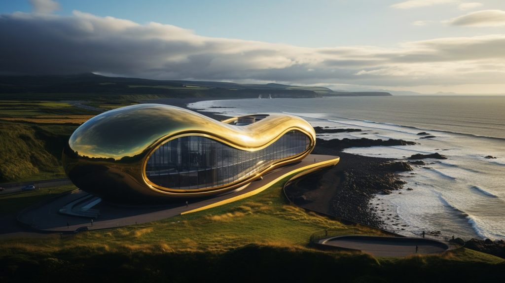 Futuristic Waterfront Buildings AI Artwork 23