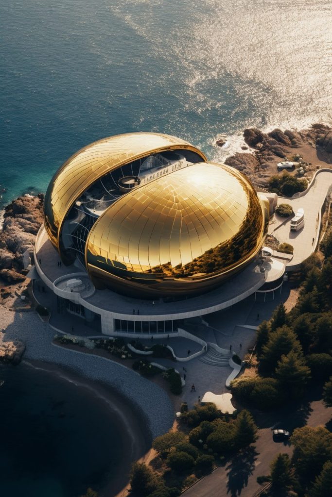 Futuristic Waterfront Buildings AI Artwork 31