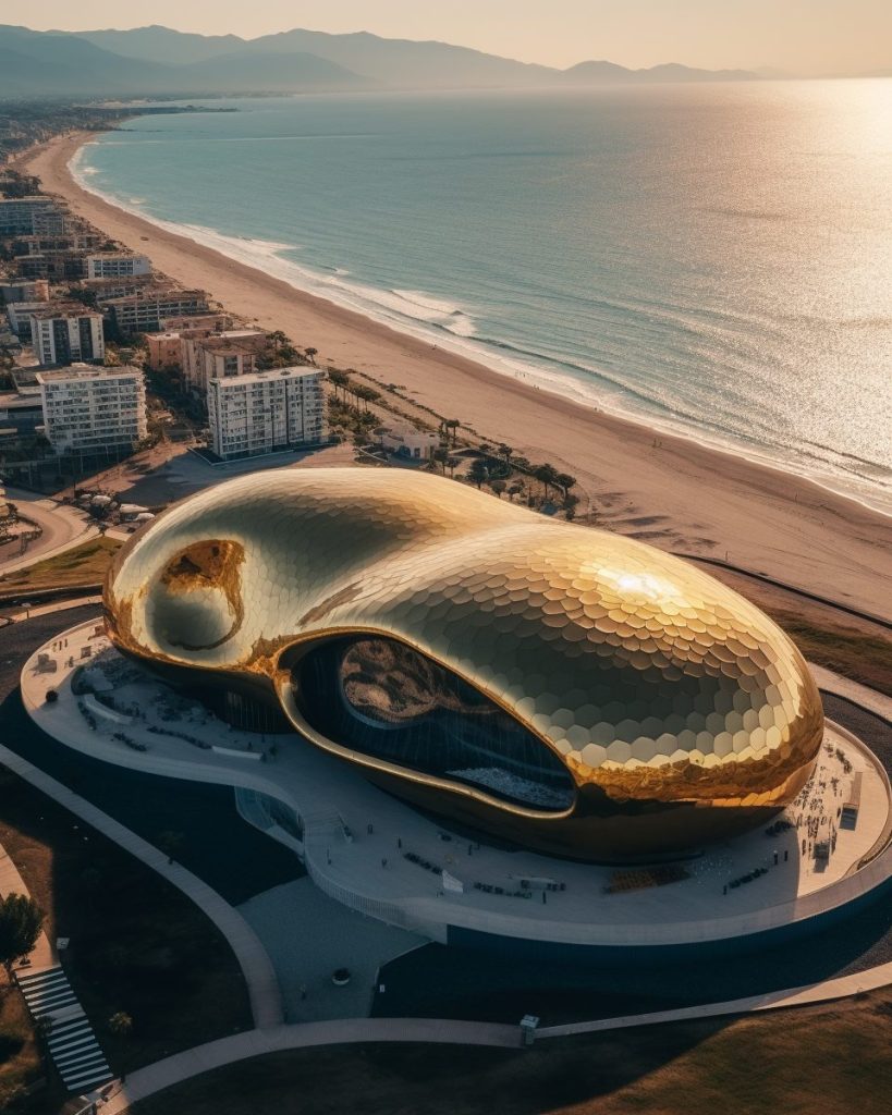 Futuristic Waterfront Buildings AI Artwork 7