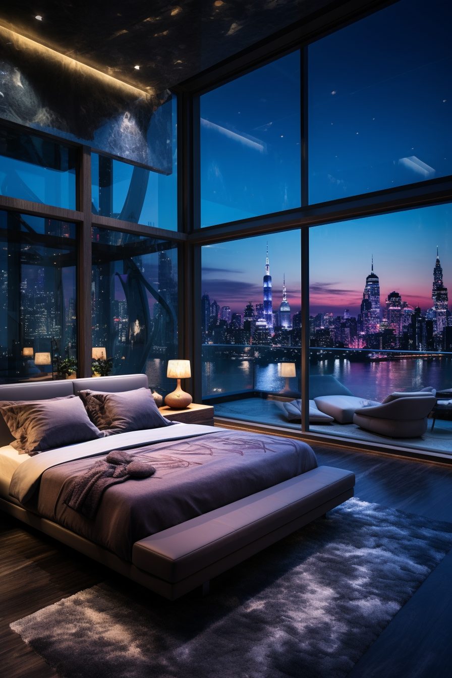 Modern Bedrooms with a Pool and View