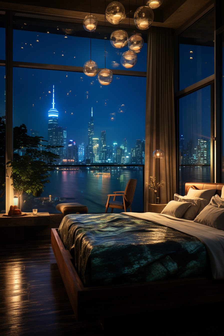 Modern Bedrooms with a Pool and View