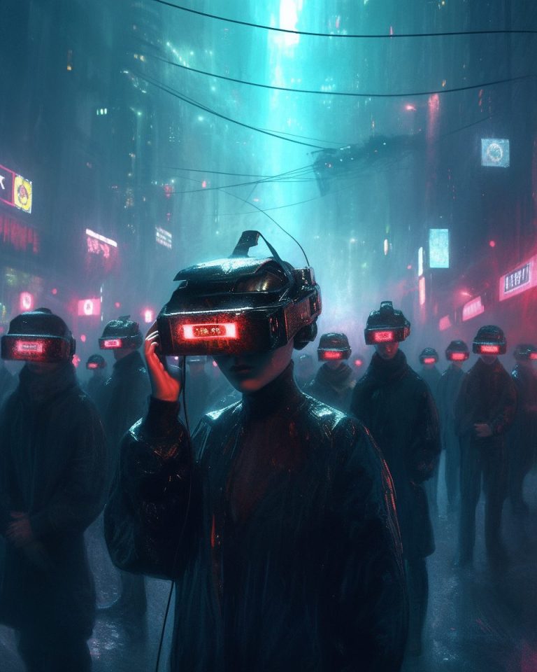 Distopian Vr Reality or Virtual Reality – Dystopian Cyberpunk City