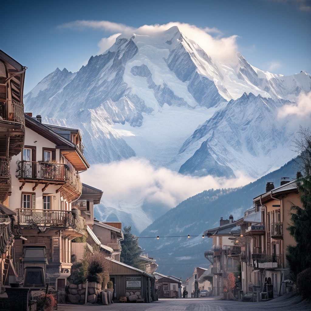The Towns of Mont Blanc Mountain AI Artwork 14