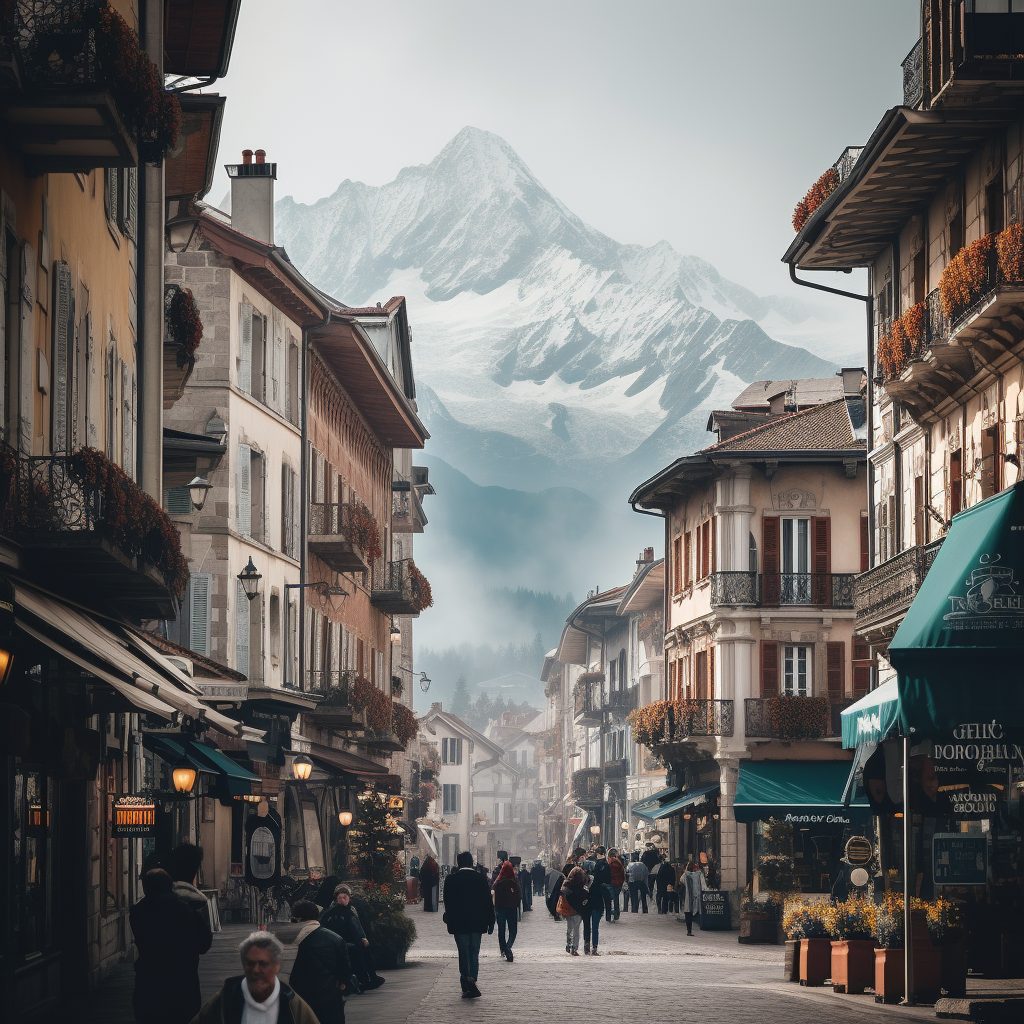 The Towns of Mont Blanc Mountain AI Artwork 17